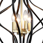Maxax 4 - Lampadario geometrico unico con dettagli in ferro battuto - 17,7*17,3*17,3