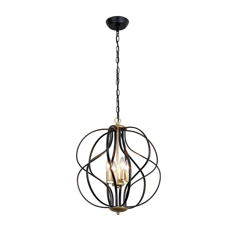 Maxax 4 - Lampadario geometrico unico con dettagli in ferro battuto - 17,7*17,3*17,3