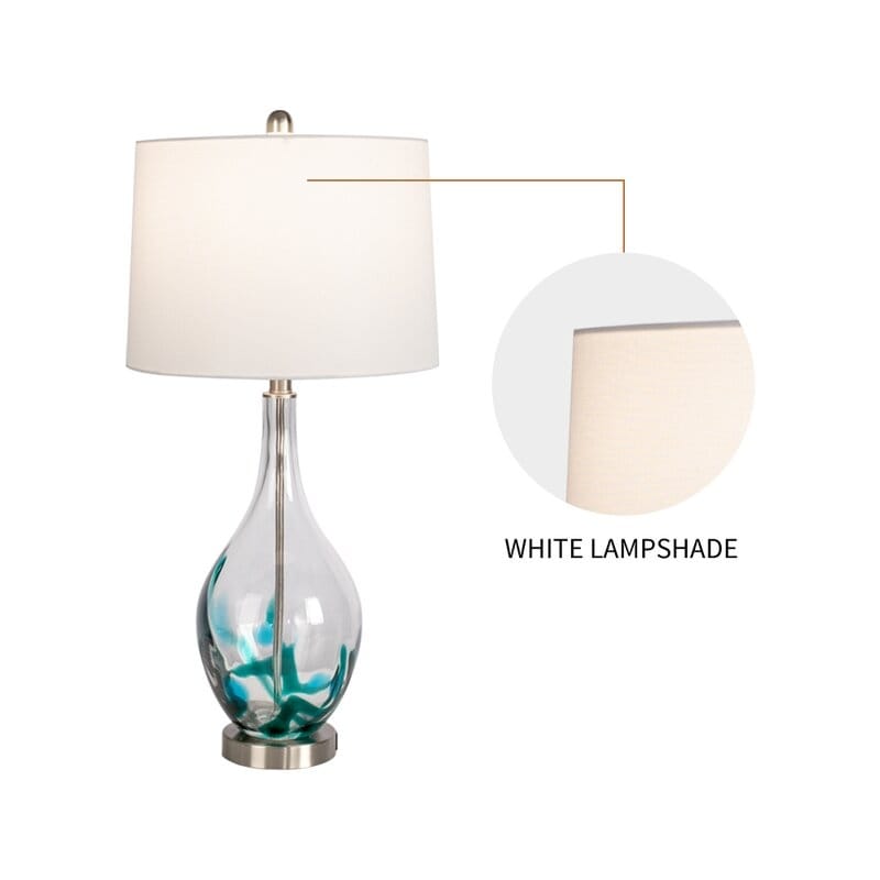 Lampade da tavolo USB in vetro (set da 2) Lampada da comodino moderna