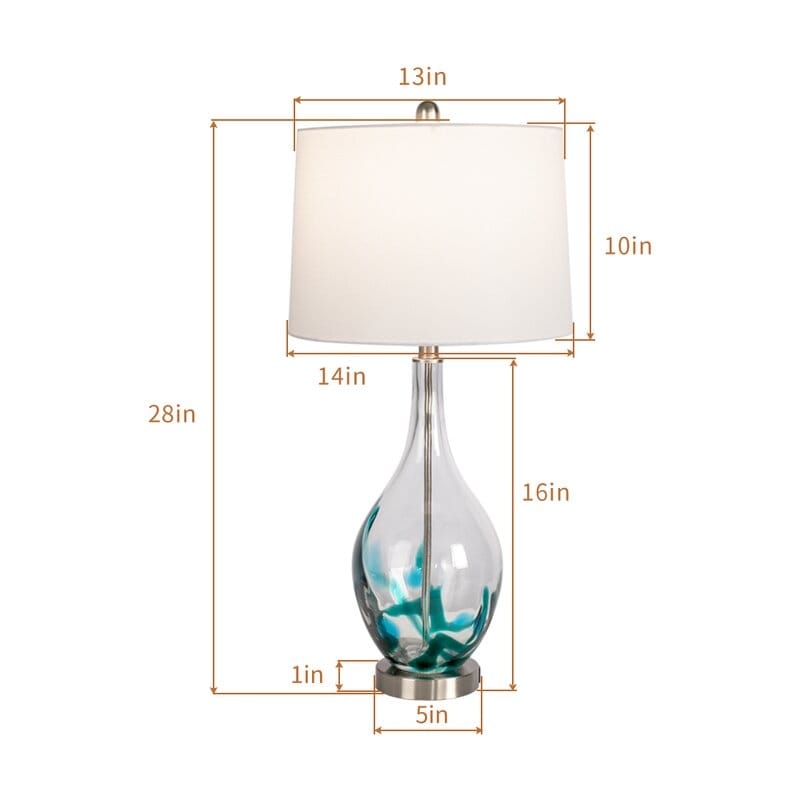 Lampade da tavolo USB in vetro (set da 2) Lampada da comodino moderna