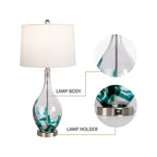 Lampade da tavolo USB in vetro (set da 2) Lampada da comodino moderna