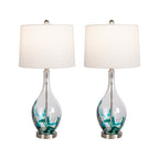 Lampade da tavolo USB in vetro (set da 2) Lampada da comodino moderna