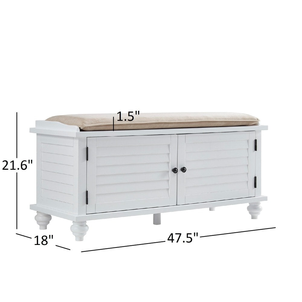 Panca contenitore con anta a persiana e cuscino in velluto Maybelle di iNSPIRE Q Classic