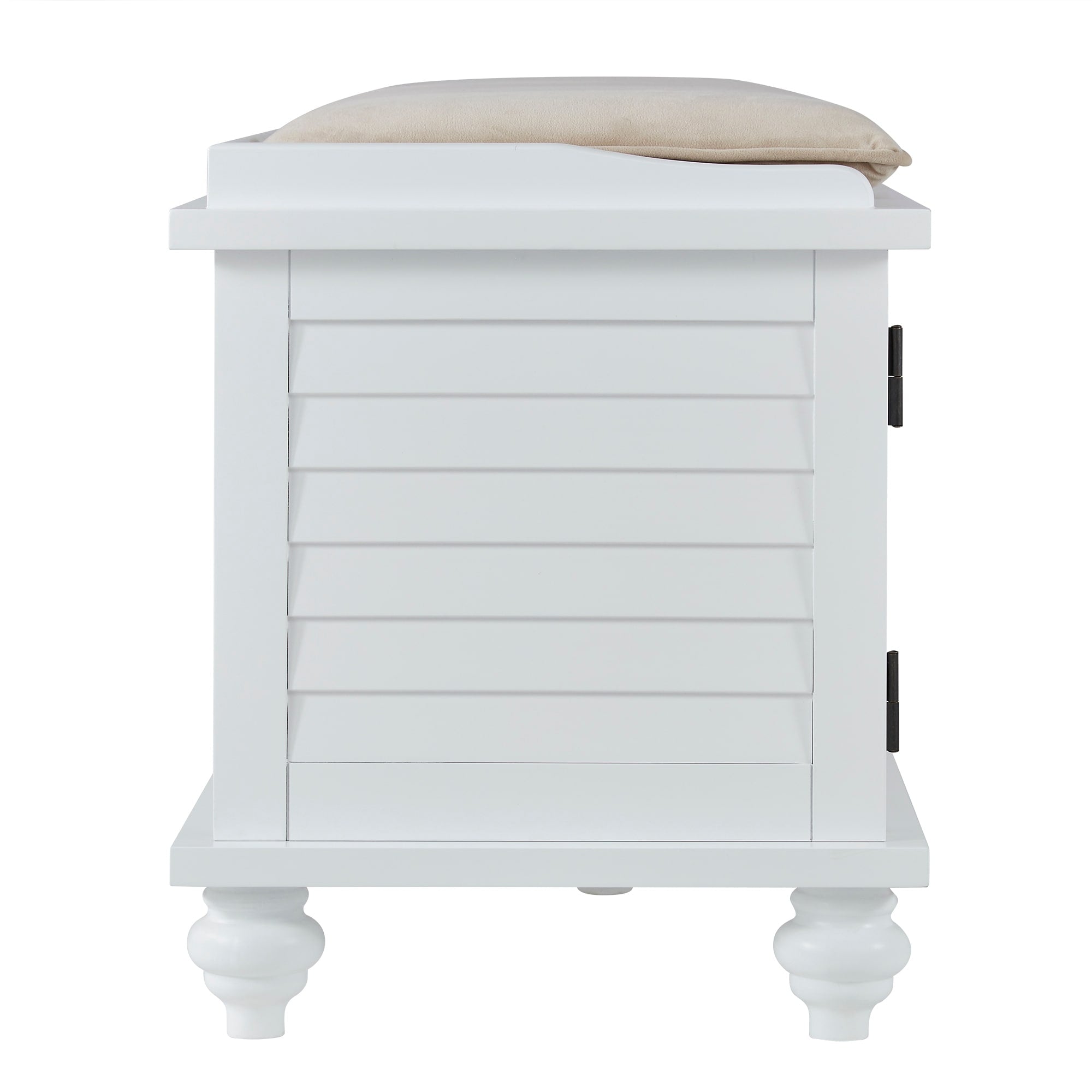 Panca contenitore con anta a persiana e cuscino in velluto Maybelle di iNSPIRE Q Classic
