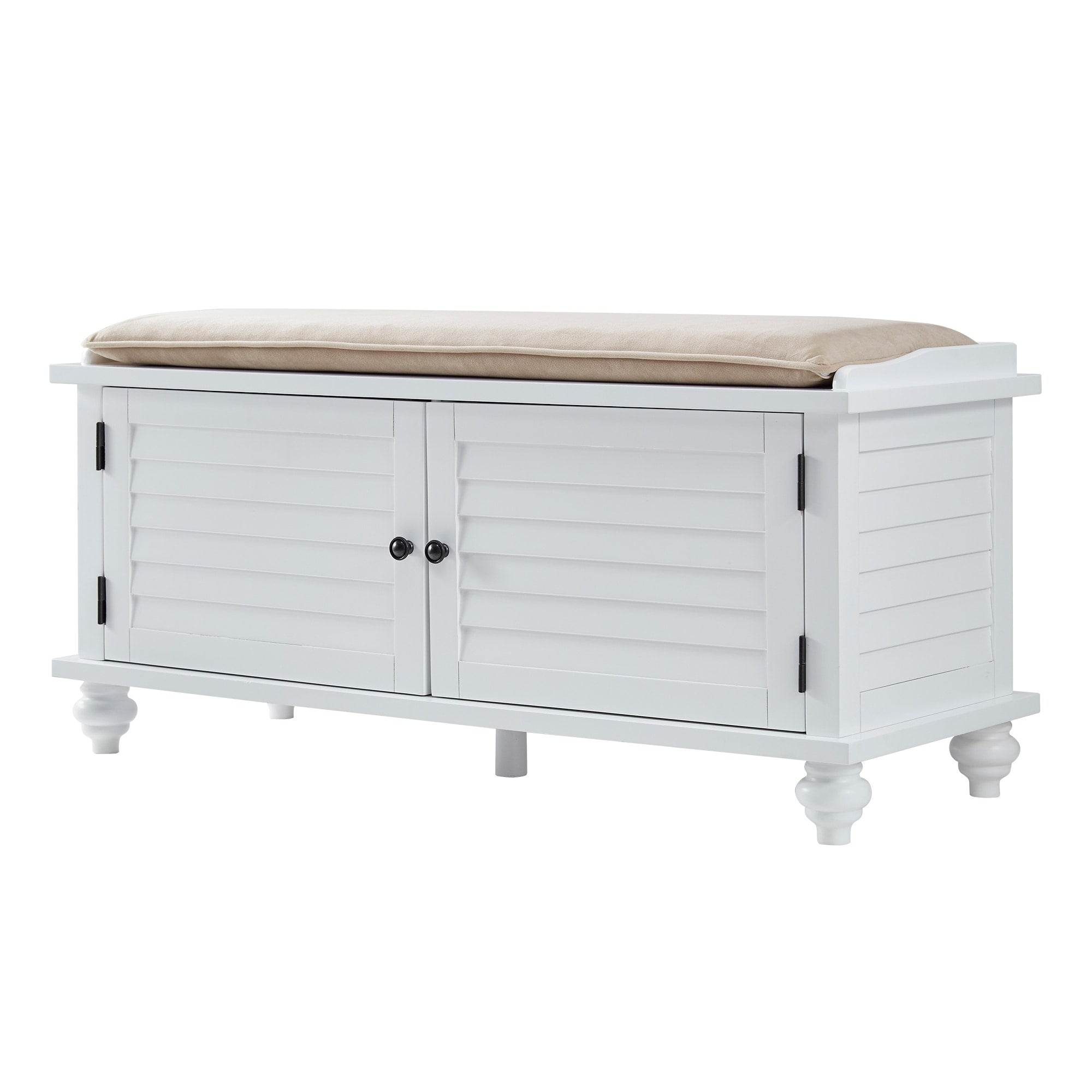 Panca contenitore con anta a persiana e cuscino in velluto Maybelle di iNSPIRE Q Classic