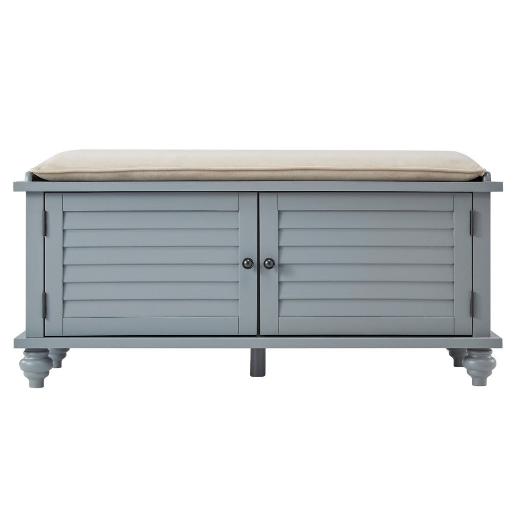 Panca contenitore con anta a persiana e cuscino in velluto Maybelle di iNSPIRE Q Classic