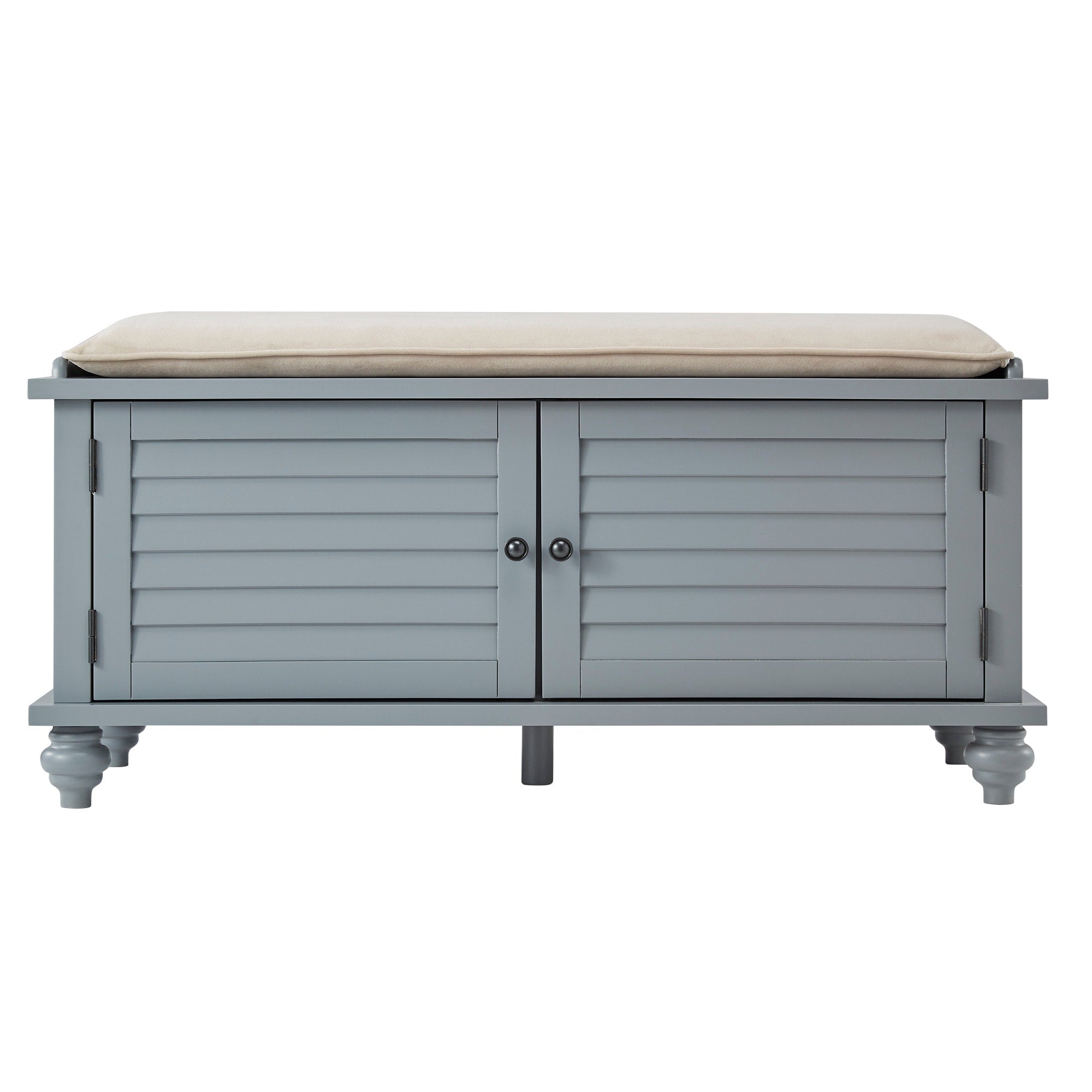 Panca contenitore con anta a persiana e cuscino in velluto Maybelle di iNSPIRE Q Classic