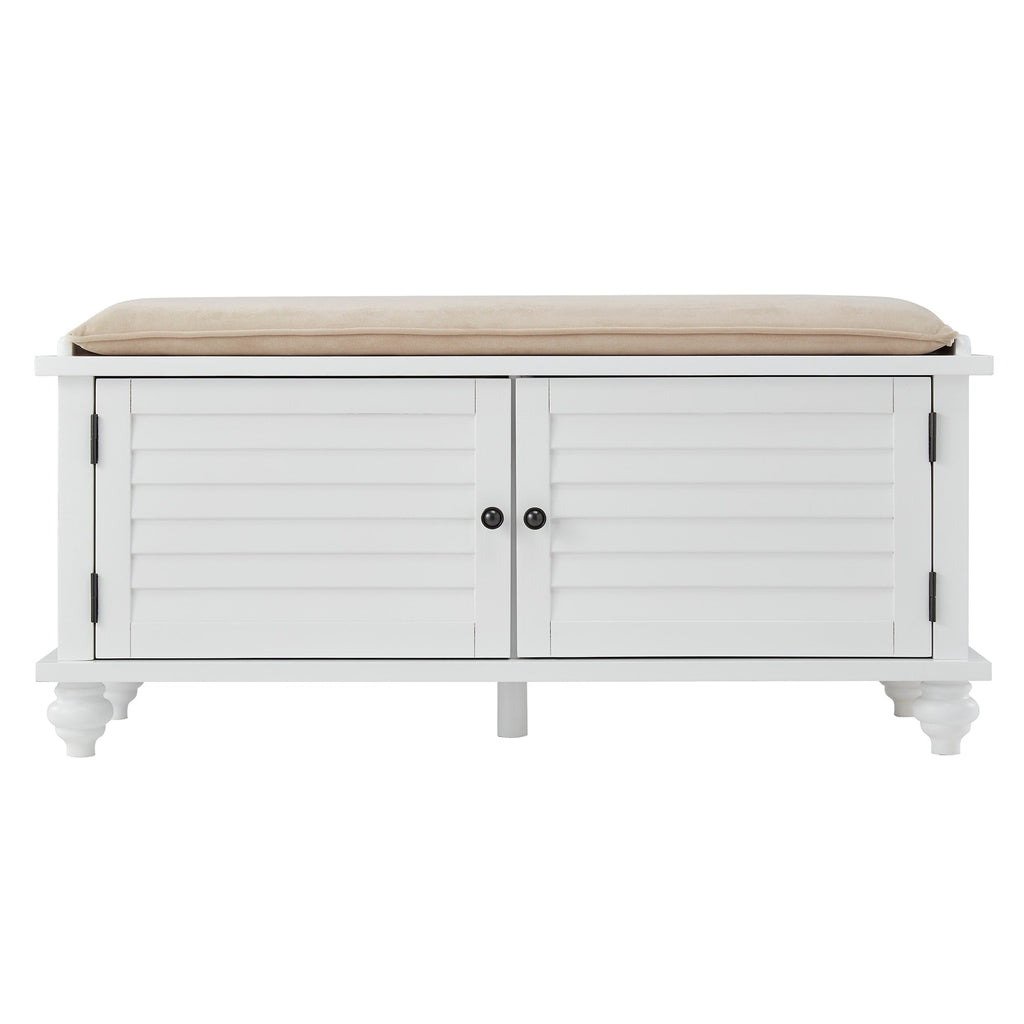 Panca contenitore con anta a persiana e cuscino in velluto Maybelle di iNSPIRE Q Classic