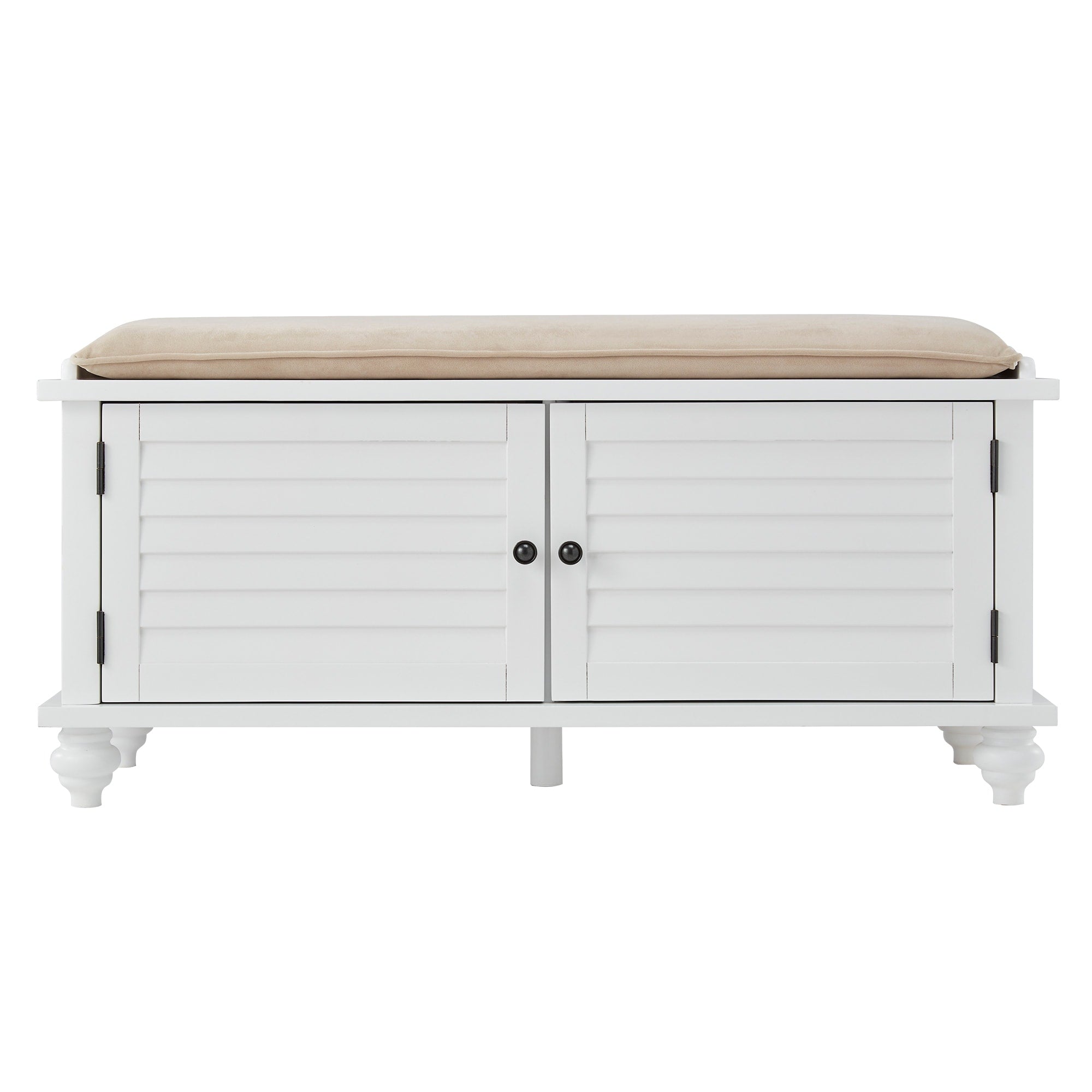 Panca contenitore con anta a persiana e cuscino in velluto Maybelle di iNSPIRE Q Classic