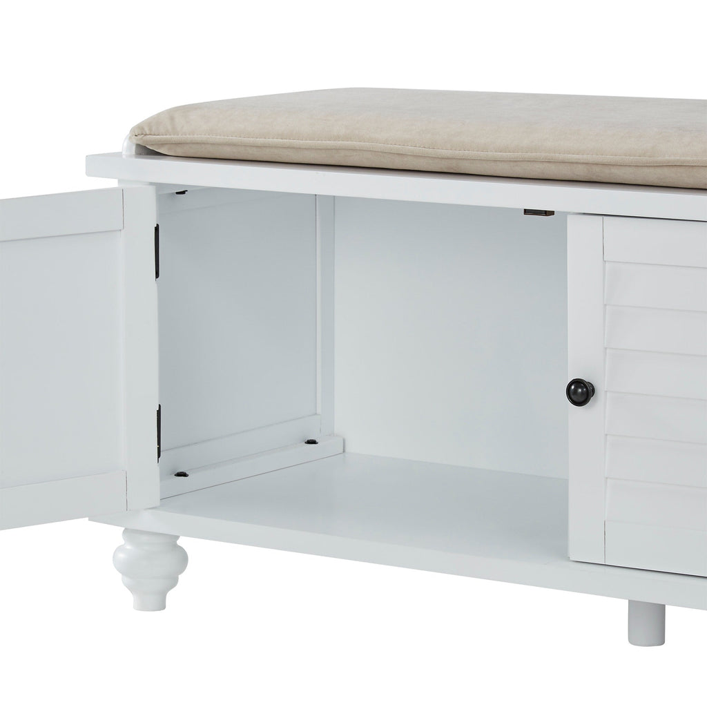 Panca contenitore con anta a persiana e cuscino in velluto Maybelle di iNSPIRE Q Classic