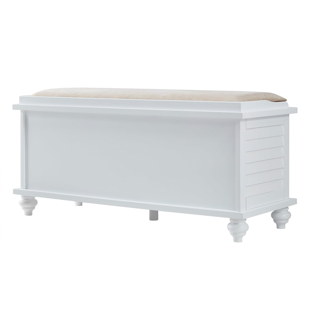 Panca contenitore con anta a persiana e cuscino in velluto Maybelle di iNSPIRE Q Classic