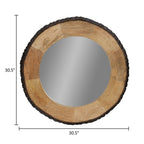 Specchio da parete rotondo in legno con bordo vivo Meredith di River of Goods - 30,5 x 1 x 30,5