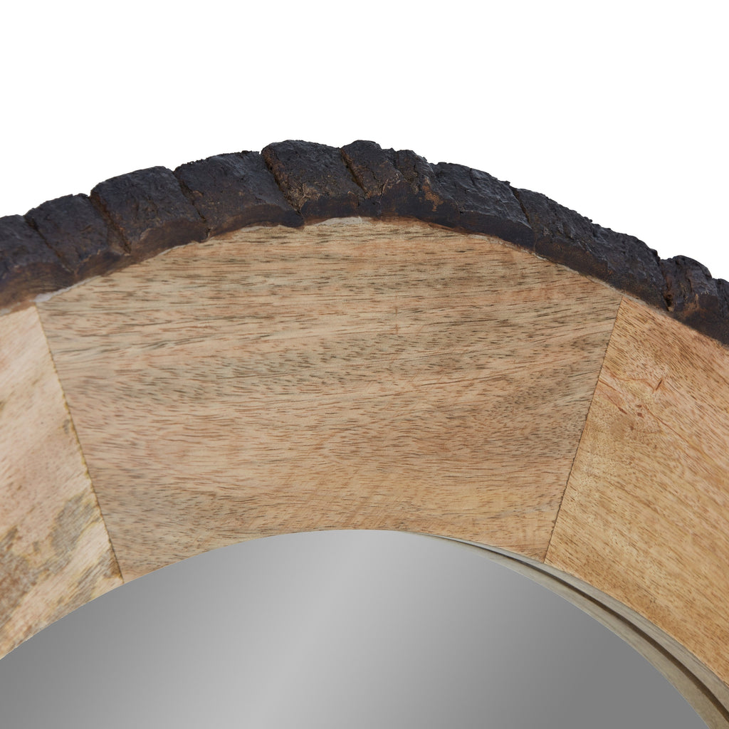 Specchio da parete rotondo in legno con bordo vivo Meredith di River of Goods - 30,5 x 1 x 30,5
