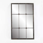 Specchio da parete con cornice in metallo marrone rustico - 37,75 A x 23,8 L x 1 P