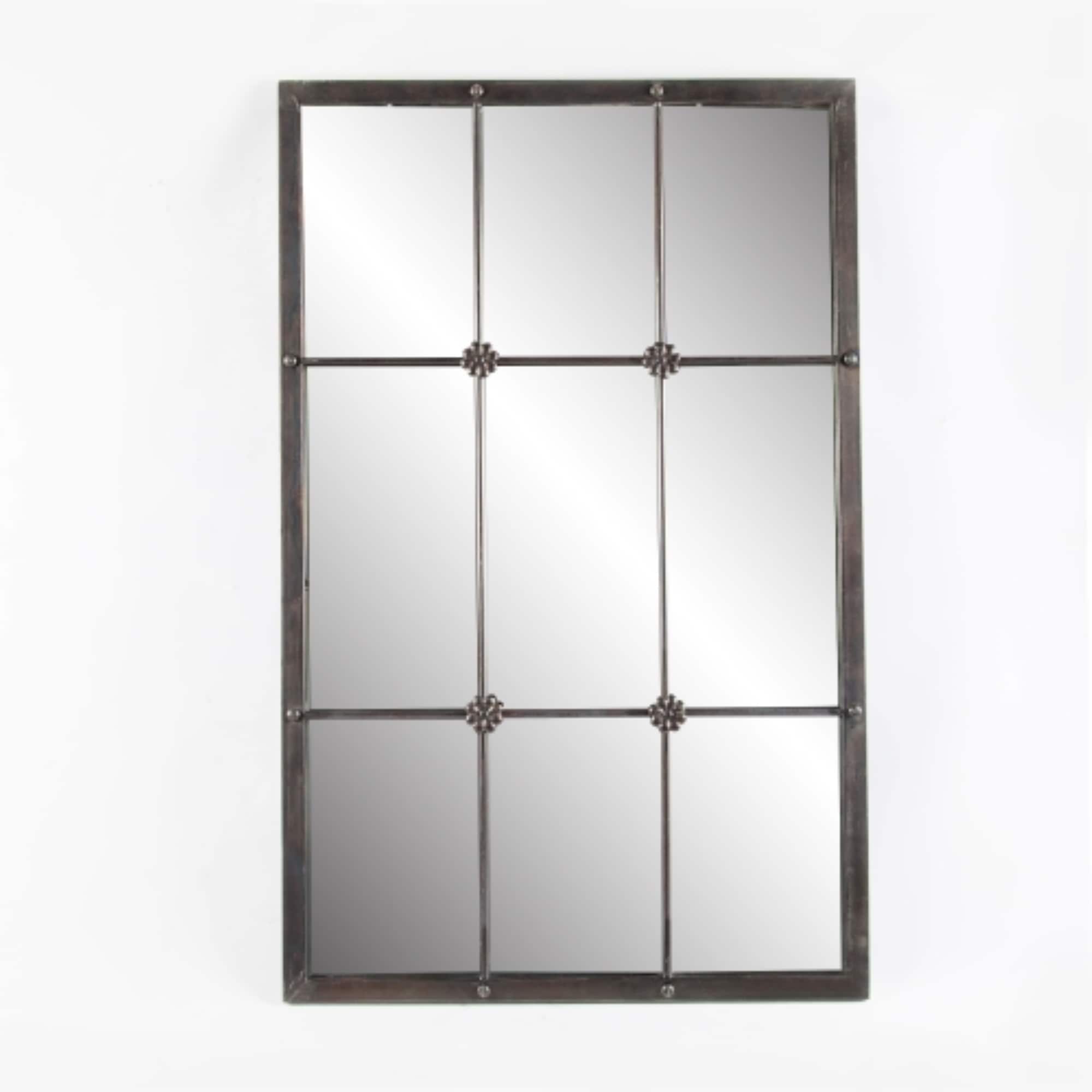 Specchio da parete con cornice in metallo marrone rustico - 37,75 A x 23,8 L x 1 P