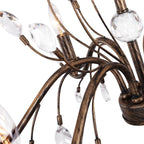 Lampadario di cristallo in stile candela con ramo di albero in stile retrò da fattoria