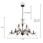 Lampadario di cristallo in stile candela con ramo di albero in stile retrò da fattoria