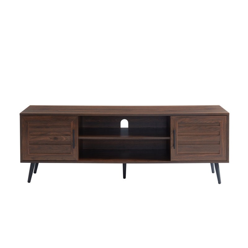 Mobile TV moderno di metà secolo per TV fino a 70 pollici, console multimediale per l'intrattenimento - 20,5'' A x 59'' L x 15,5'' P