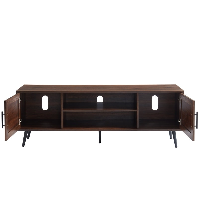 Mobile TV moderno di metà secolo per TV fino a 70 pollici, console multimediale per l'intrattenimento - 20,5'' A x 59'' L x 15,5'' P