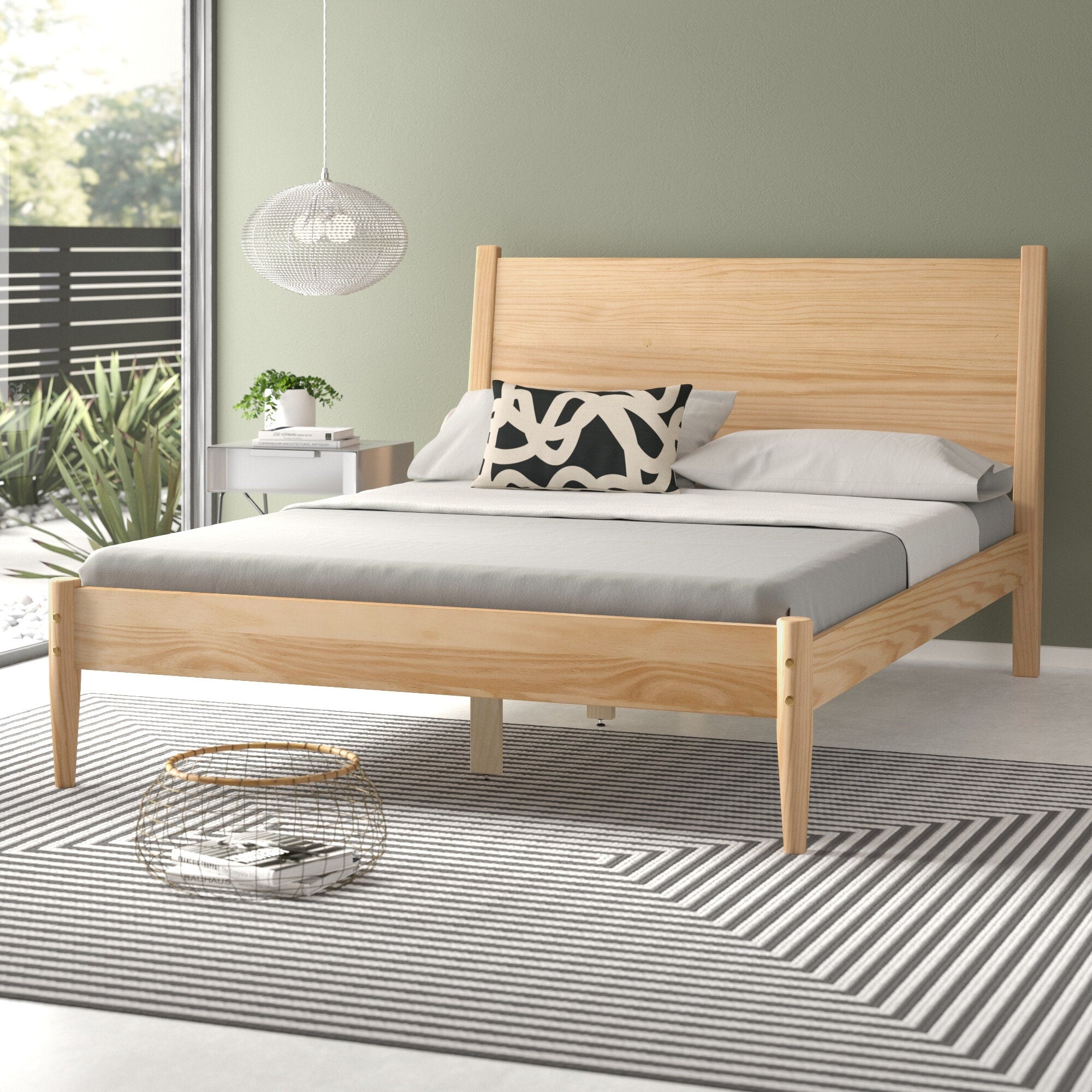 Letto a pannelli di metà secolo