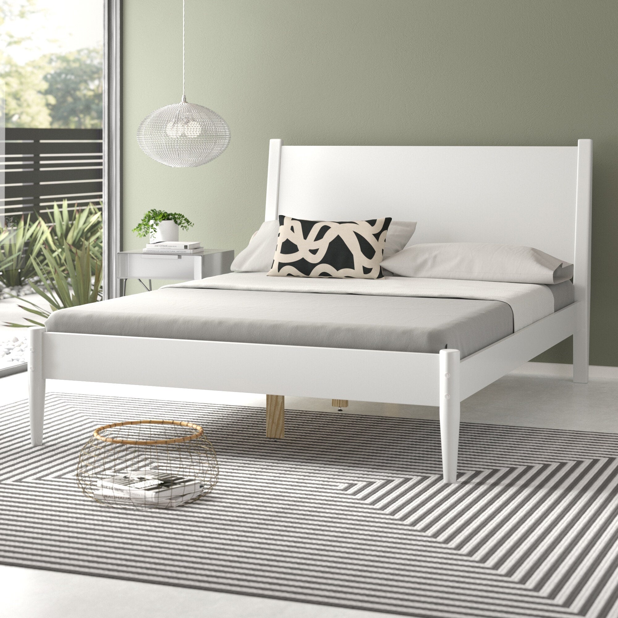 Letto a pannelli di metà secolo