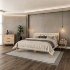 Letto a pannelli di metà secolo