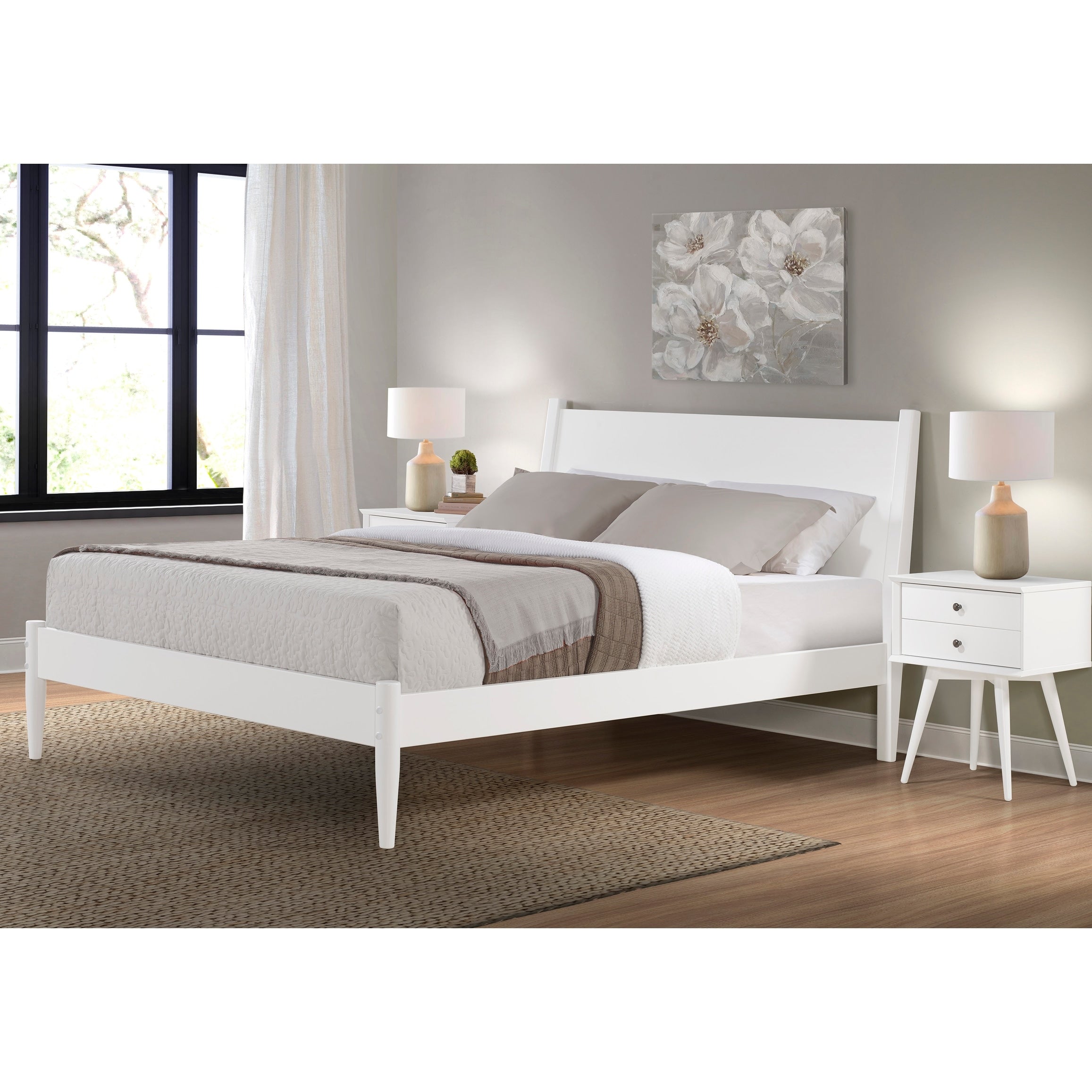 Letto a pannelli di metà secolo