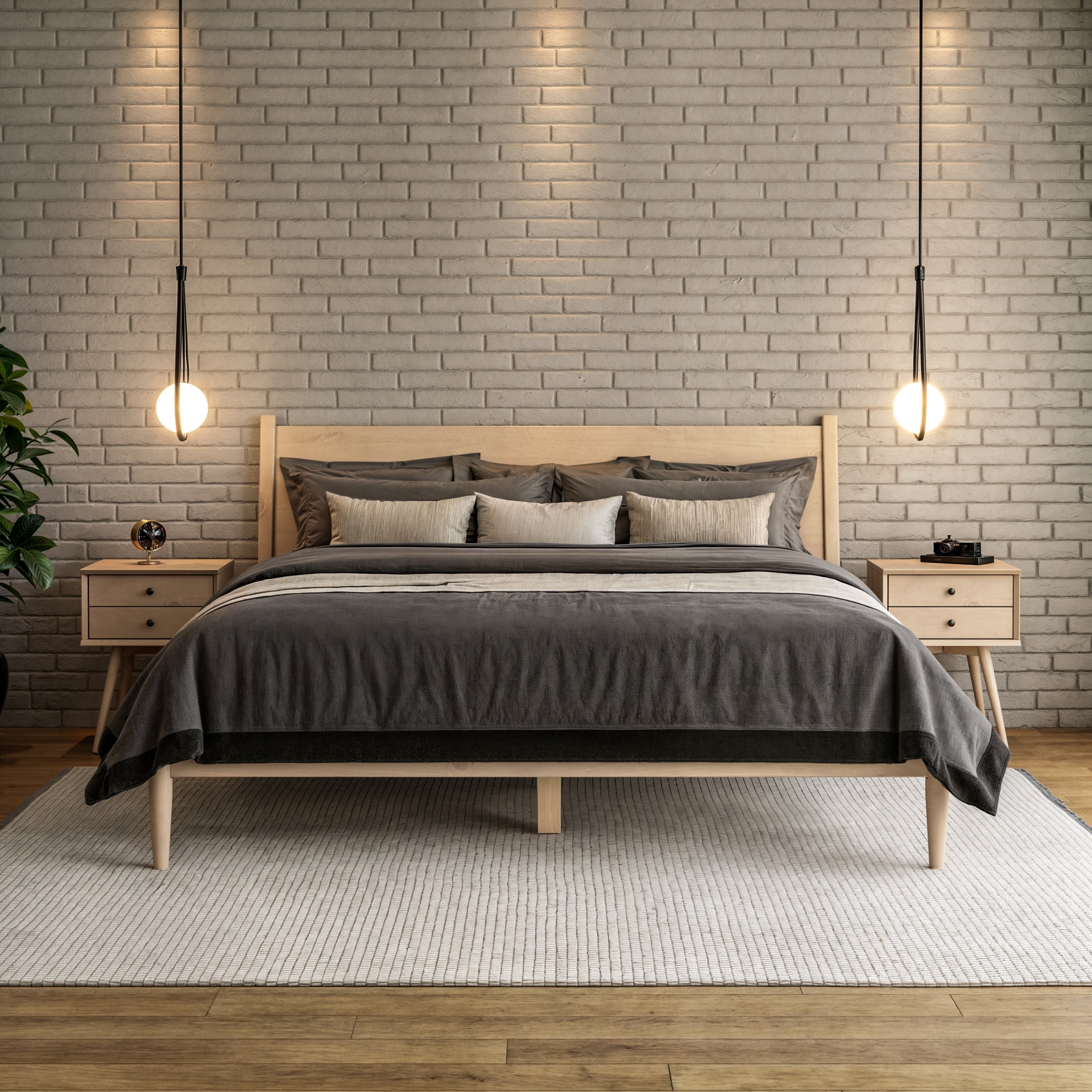Letto a pannelli di metà secolo