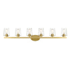 Lampada da bagno a LED dimmerabile a 6 luci in stile moderno di metà secolo con vetro artistico - 51 pollici