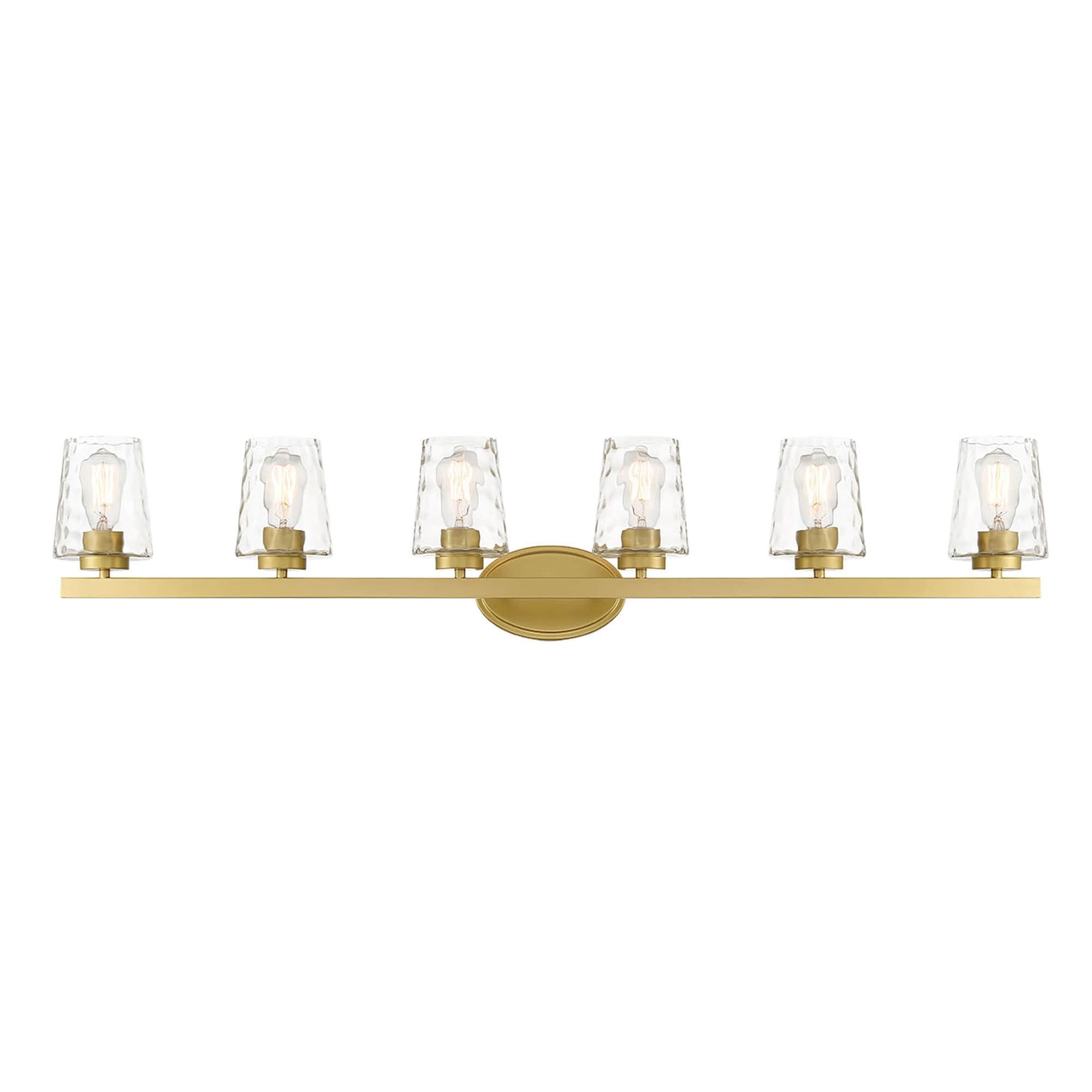 Lampada da bagno a LED dimmerabile a 6 luci in stile moderno di metà secolo con vetro artistico - 51 pollici