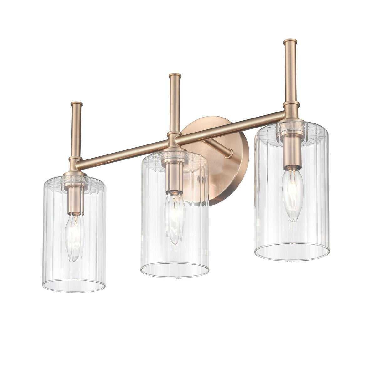 Lampada da tavolo per bagno Chastine di Millennium Lighting con paralumi in vetro trasparente bisellato