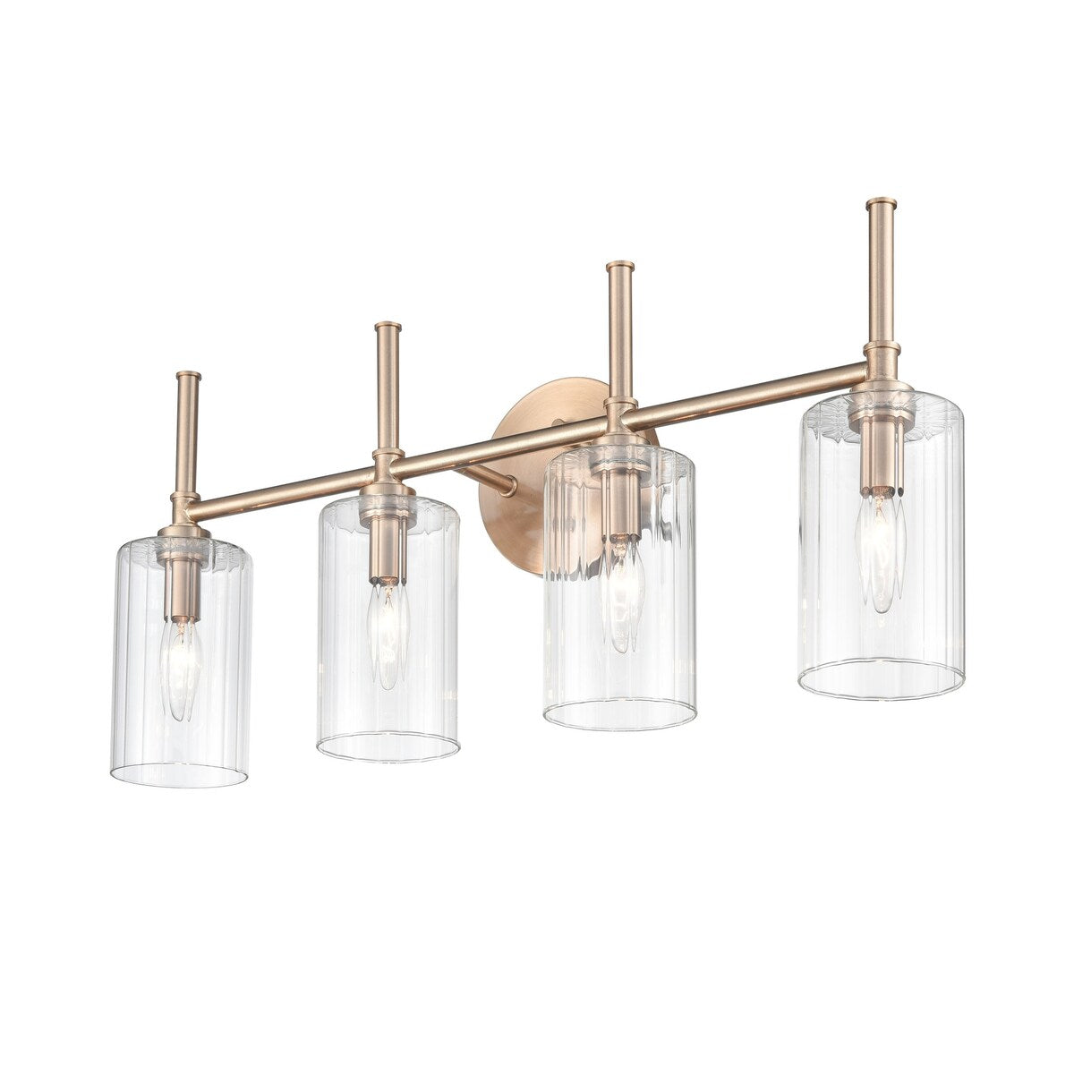 Lampada da tavolo per bagno Chastine di Millennium Lighting con paralumi in vetro trasparente bisellato