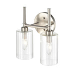 Lampada da tavolo per bagno Chastine di Millennium Lighting con paralumi in vetro trasparente bisellato