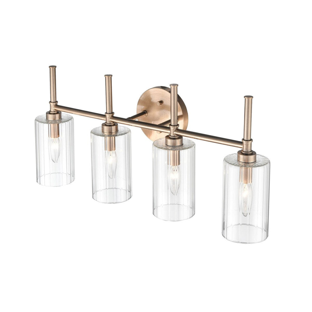 Lampada da tavolo per bagno Chastine di Millennium Lighting con paralumi in vetro trasparente bisellato