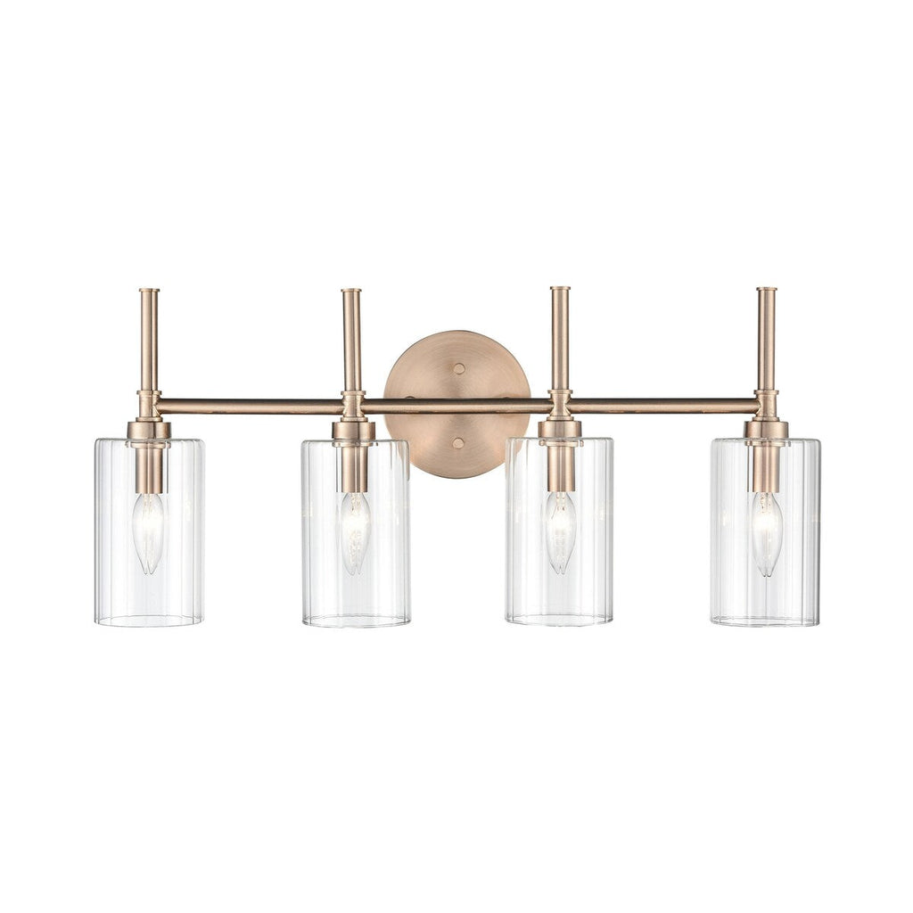 Lampada da tavolo per bagno Chastine di Millennium Lighting con paralumi in vetro trasparente bisellato