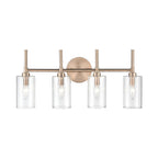 Lampada da tavolo per bagno Chastine di Millennium Lighting con paralumi in vetro trasparente bisellato
