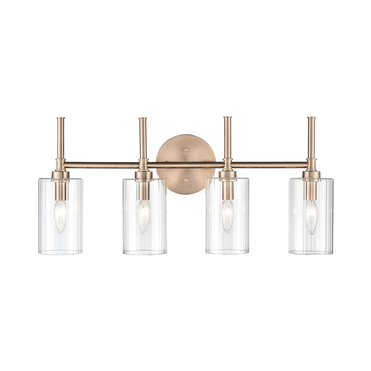 Lampada da tavolo per bagno Chastine di Millennium Lighting con paralumi in vetro trasparente bisellato