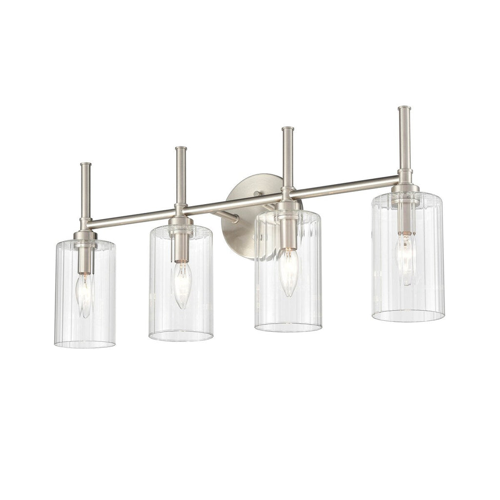 Lampada da tavolo per bagno Chastine di Millennium Lighting con paralumi in vetro trasparente bisellato