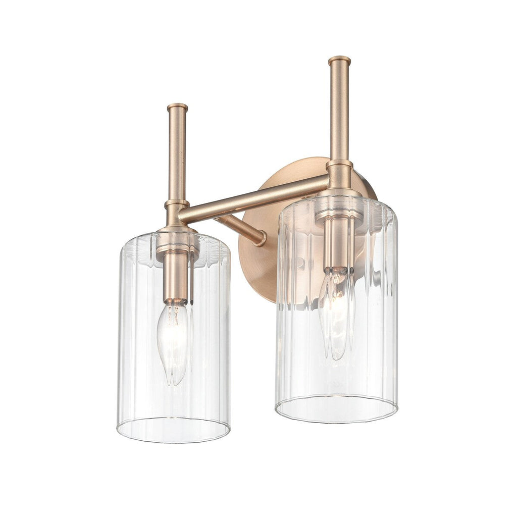 Lampada da tavolo per bagno Chastine di Millennium Lighting con paralumi in vetro trasparente bisellato