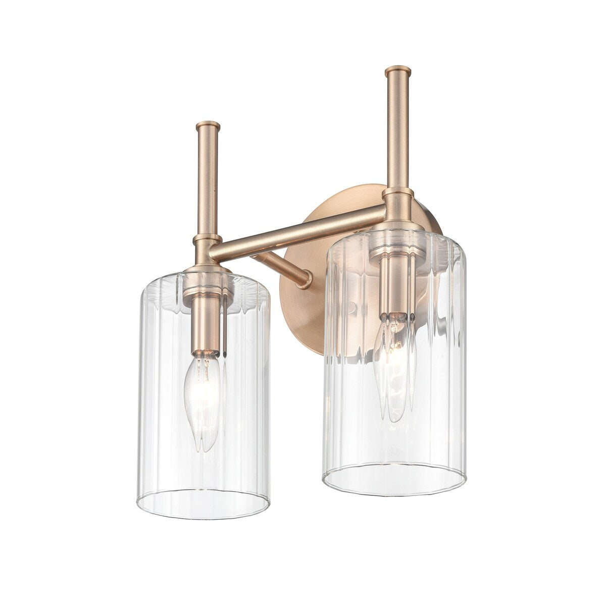 Lampada da tavolo per bagno Chastine di Millennium Lighting con paralumi in vetro trasparente bisellato