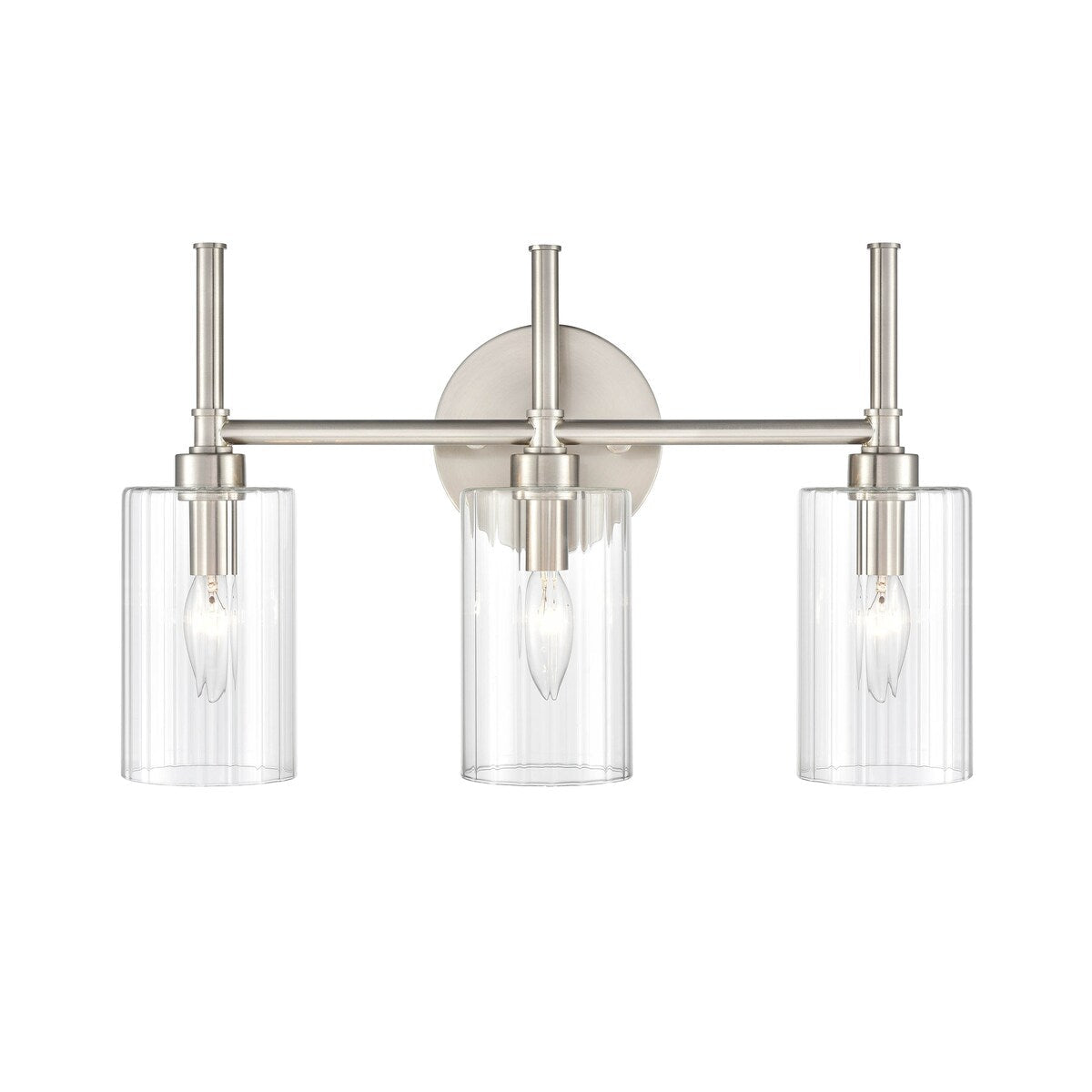 Lampada da tavolo per bagno Chastine di Millennium Lighting con paralumi in vetro trasparente bisellato