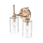 Lampada da tavolo per bagno Chastine di Millennium Lighting con paralumi in vetro trasparente bisellato