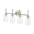 Lampada da tavolo per bagno Chastine di Millennium Lighting con paralumi in vetro trasparente bisellato