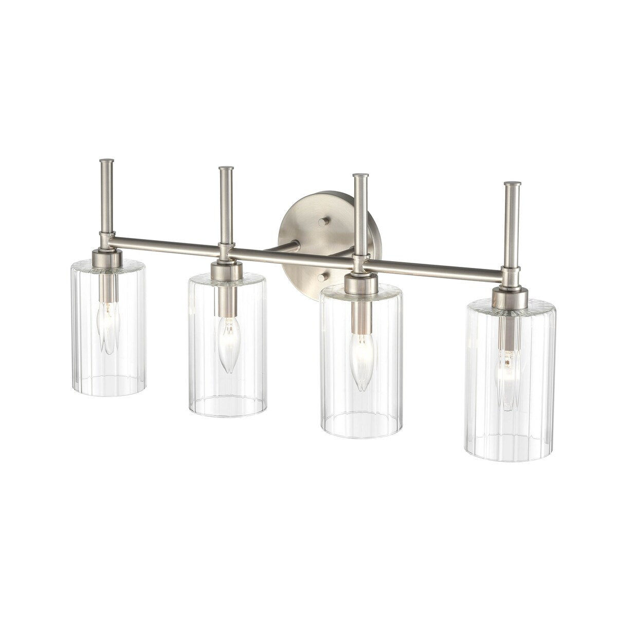 Lampada da tavolo per bagno Chastine di Millennium Lighting con paralumi in vetro trasparente bisellato