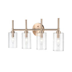 Lampada da tavolo per bagno Chastine di Millennium Lighting con paralumi in vetro trasparente bisellato