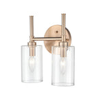 Lampada da tavolo per bagno Chastine di Millennium Lighting con paralumi in vetro trasparente bisellato
