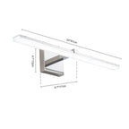 Lampada da toeletta lineare a LED dimmerabile cromata minimalista