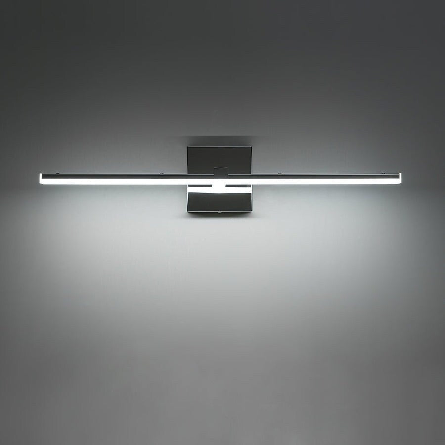 Lampada da toeletta lineare a LED dimmerabile cromata minimalista