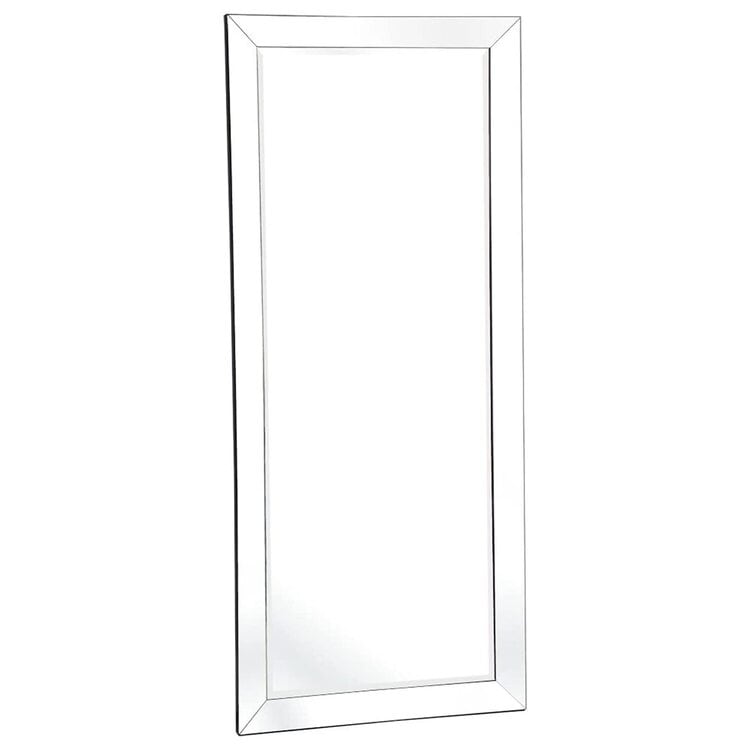 Specchio a figura intera in finto legno per un riflesso nitido e completo e per migliorare l'atmosfera della stanza - Argento - Figura intera