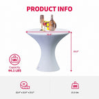 Tavolo da cocktail a LED Mixoy con colori cangianti, tavolo da vino luminoso ricaricabile, tavolo da pub senza fili, arredamento per la casa, patio, piscina